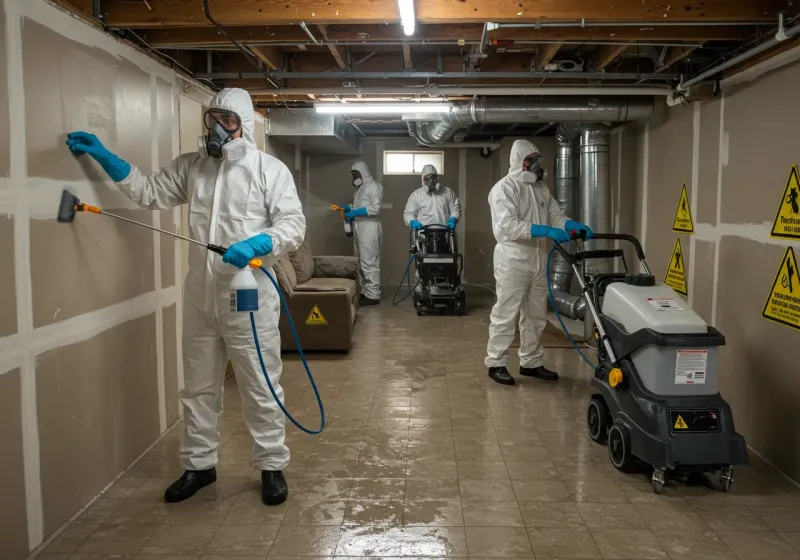 Basement Moisture Removal and Structural Drying process in Branson, MO
